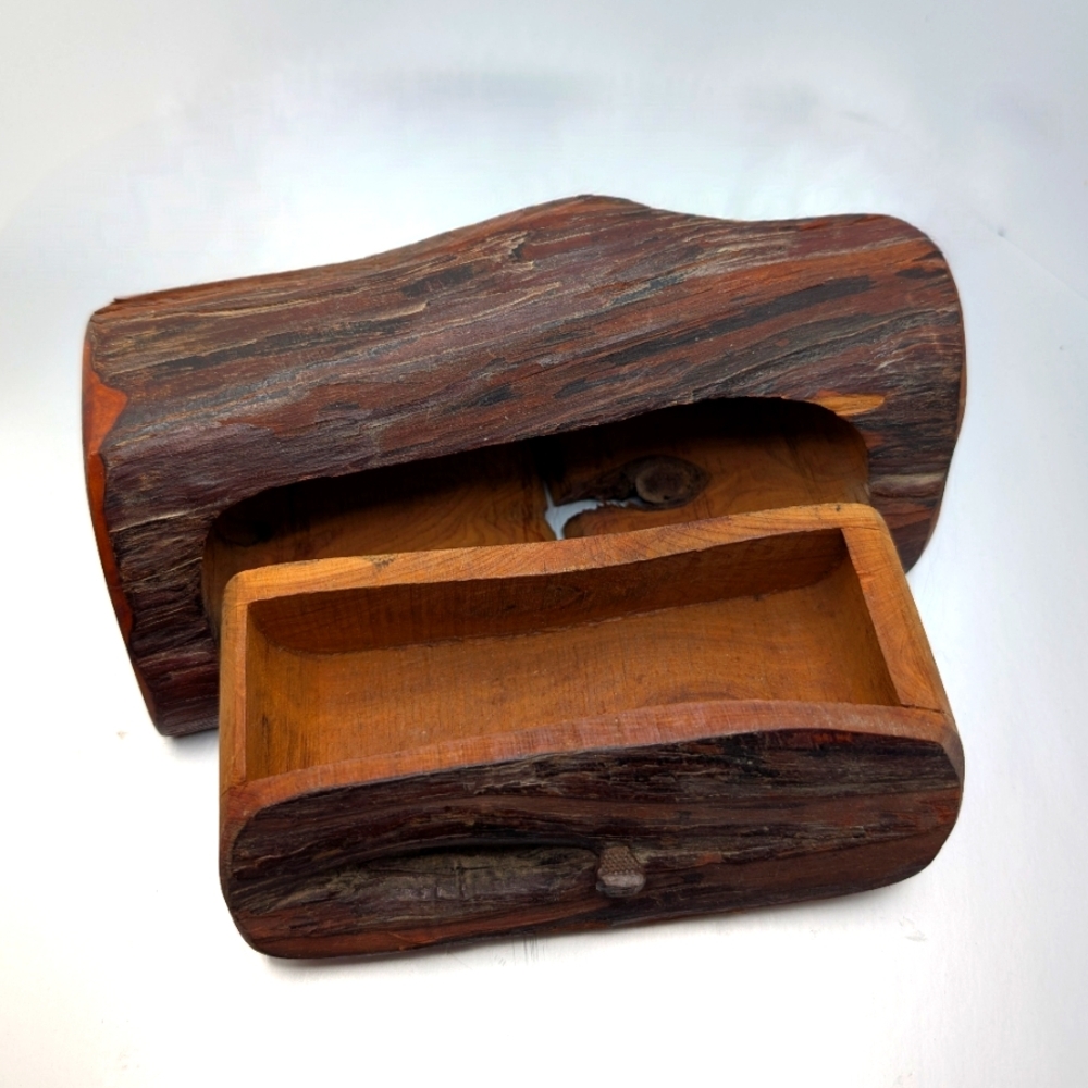 Rustic Wooden Art Trinket Box - Picture 2 of 6